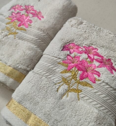 Pure Cotton Floral Printed Hand Towel - Set of 2
