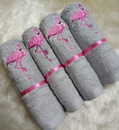 Grey Embroidered Towels