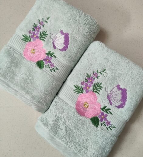 Vibrant Flower print Cotton Hand Towel (1)