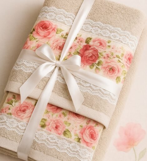 rose flower bath towel